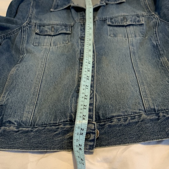 Jean jacket, 100% cotton, by contrast jeans, Medium denim blue, Size 13. - Picture 3 of 7